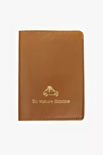Etui papiers voiture cuir - Caramel