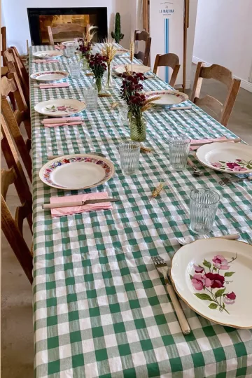 nappe verte carreaux vichy