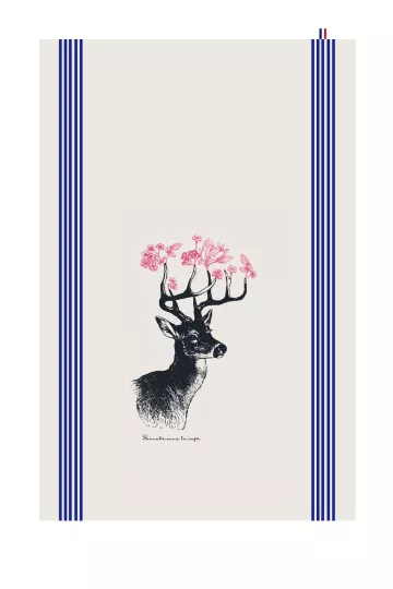 TORCHON DE CUISINE SÉRIGRAPHIÉ - cerf