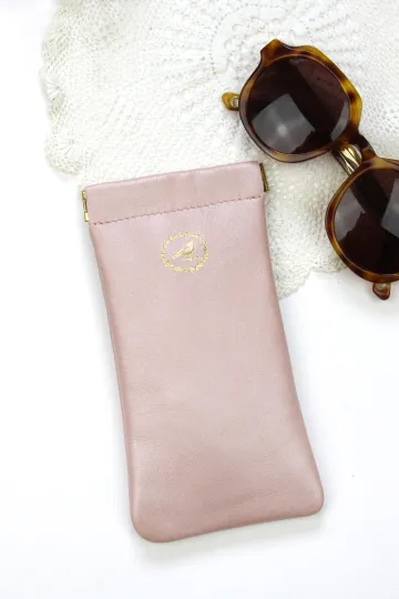 Etui lunettes - Rose nacré