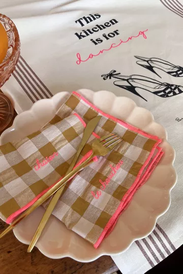 Serviette de Table moutarde - Chaton