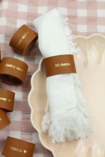 Rond de serviette en cuir - Bichette