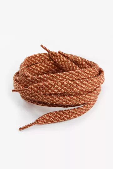 Paire de lacets irisé marron made in  France Barnabé aime le café