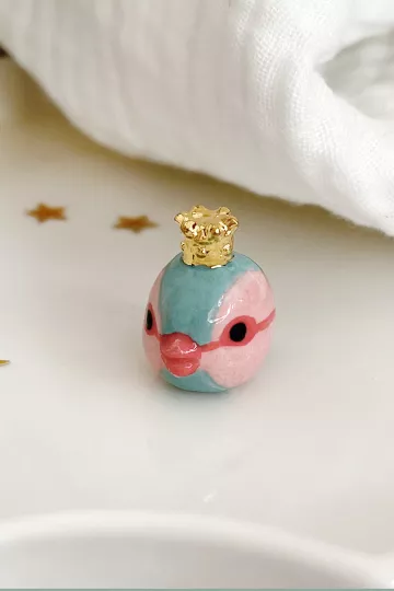 Fêve en porcelaine - Oiseau porte bonheur