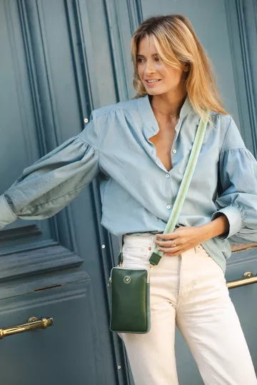 sac sangle tissu Made in france coloris vert