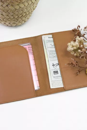Etui papiers voiture cuir - Caramel