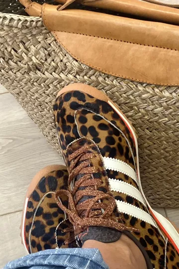 Lacets de chaussures lurex - Chameau