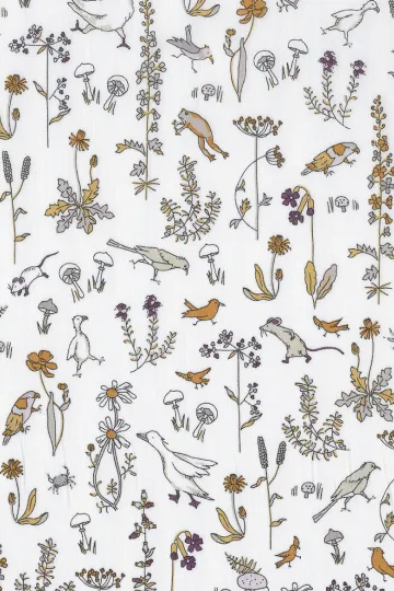 Coupons de tissu Liberty - Théo moutarde - lot de 9 coupons de 15 x 34 cm