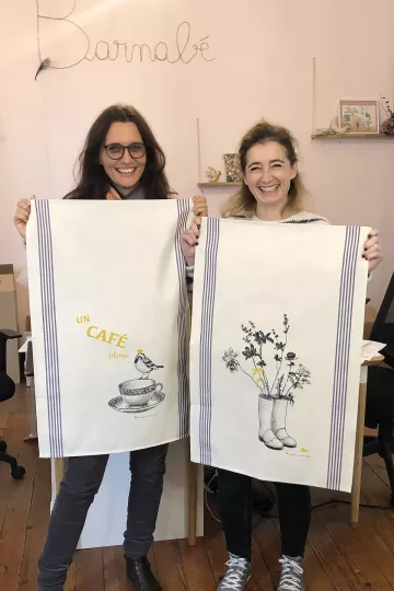 TORCHON DE CUISINE SÉRIGRAPHIÉ - Sérigraphie - café