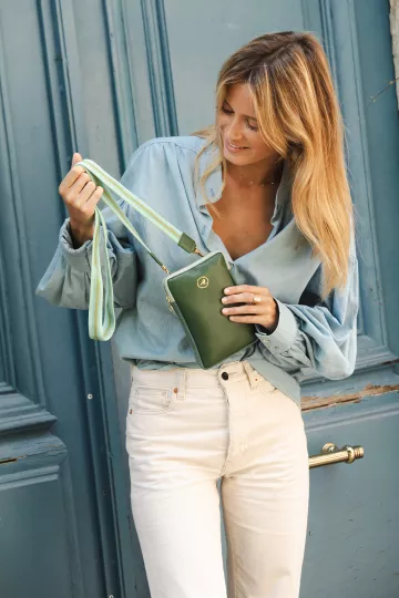 sac sangle tissu Made in france coloris vert