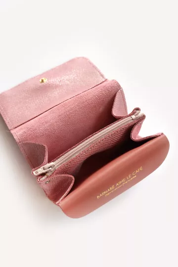 porte monnaie rose multi compartiments