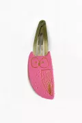 Barrette clic-clac cuir - Hibou Bubble Gum