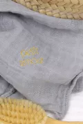 lange double gaze de coton gris broderie doré Barnabé aime le café
