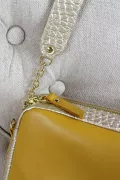 sac trotteur cuir lisse et fantaisie safran Barnabé aime le café made in france