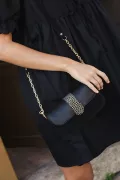 Portefeuille & mini sac cuir - Harold - cuir Croco noir