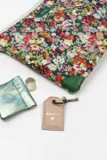 housse ordinateur molletonnée Liberty et cuir femme barnabé aime le café made in france