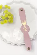 montre cuir enfant rose marquage lapin Barnabé aime le café