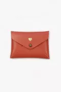 Mini pochette cuir - Coeur tomette