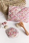 accessoires beauté réutilisables lingettes brosse trousse Liberty Barnabé aime le café