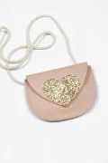sac cuir fille rose coeur paillette Barnabé aime le café made in france