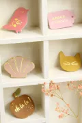 Broche cuir - Pomme Oh la la