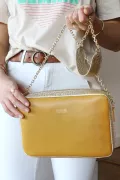 sac trotteur porté cuir lisse et fantaisie safran Barnabé aime le café made in france