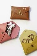 Mini pochette cuir - Ourson caramel