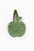 Barrette clic-clac cuir - Pomme vert amande