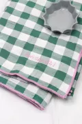 nappe vichy carreaux verts 2m50 broderie bon appetit