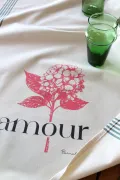 TORCHON DE CUISINE SÉRIGRAPHIÉ - Hortensia