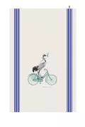 TORCHON DE CUISINE SÉRIGRAPHIÉ - Oiseau vélo