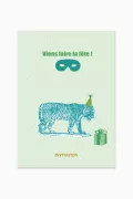 Carton invitation anniversaire - 8 cartes Tigre