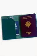 Etui Passeport cuir - teal
