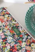 housse ordinateur molletonnée Liberty et cuir femme barnabé aime le café made in france