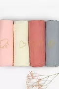 lot de langes double gaze de coton coloris tendance Barnabé aime le café