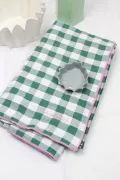 nappe vichy carreaux verts 2m50 broderie bon appetit