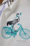 TORCHON DE CUISINE SÉRIGRAPHIÉ - Oiseau vélo