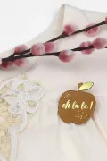 Broche cuir - Pomme Oh la la