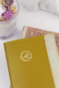 agenda cuir jaune Made in france Barnabe aime le café
