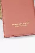 Couverture agenda cuir Barnabé aime le café  made in France  coloris rose zoom