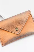 porte carte fermeture pression cuir irisé cuivré Barnabé aime le café fabrication française