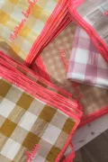 Serviette de Table vichy brodée - Set de 6 - Maison bonheur