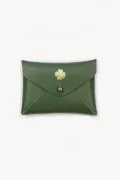 Mini pochette cuir - vert Agave