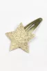 Barrette clic-clac cuir - Étoile jasmin