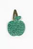 Barrette clic-clac cuir - Pomme émeraude
