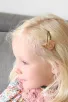 Barrette clic-clac cuir - Piou fleuri