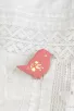 Broche cuir - Mini bird Flamingo