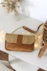 Portefeuille & mini sac - Harold - cuir Croco caramel