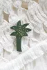 Broche cuir - Palmier Agave