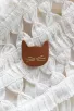 Broche cuir - Chat Caramel